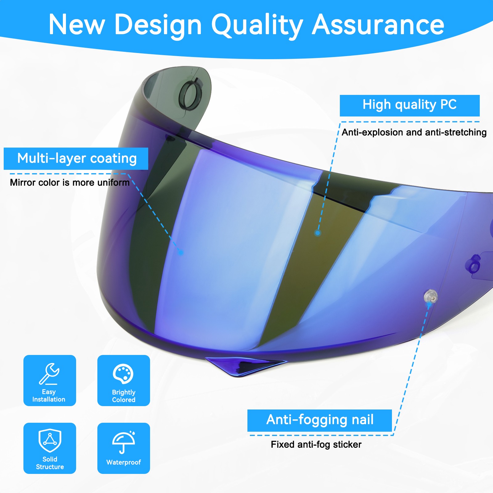 Multicolor Helmet Visor Sunshield Windshield Shield Lens For HJC HJ-34P C10