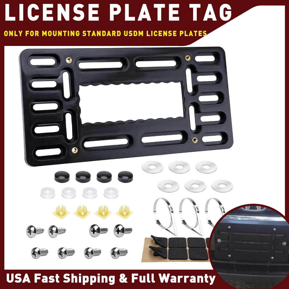 License Front Plate Bracket Rustproof Holder w/ Copper Nuts Zip Stainless Ties