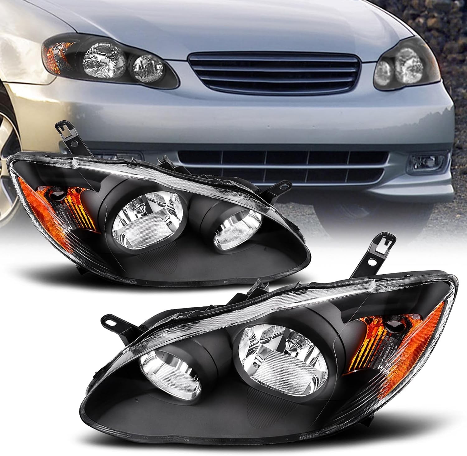 2-Pack Headlight Assembly for 2003-2008 Corolla | Enhanced Illumination & Safety