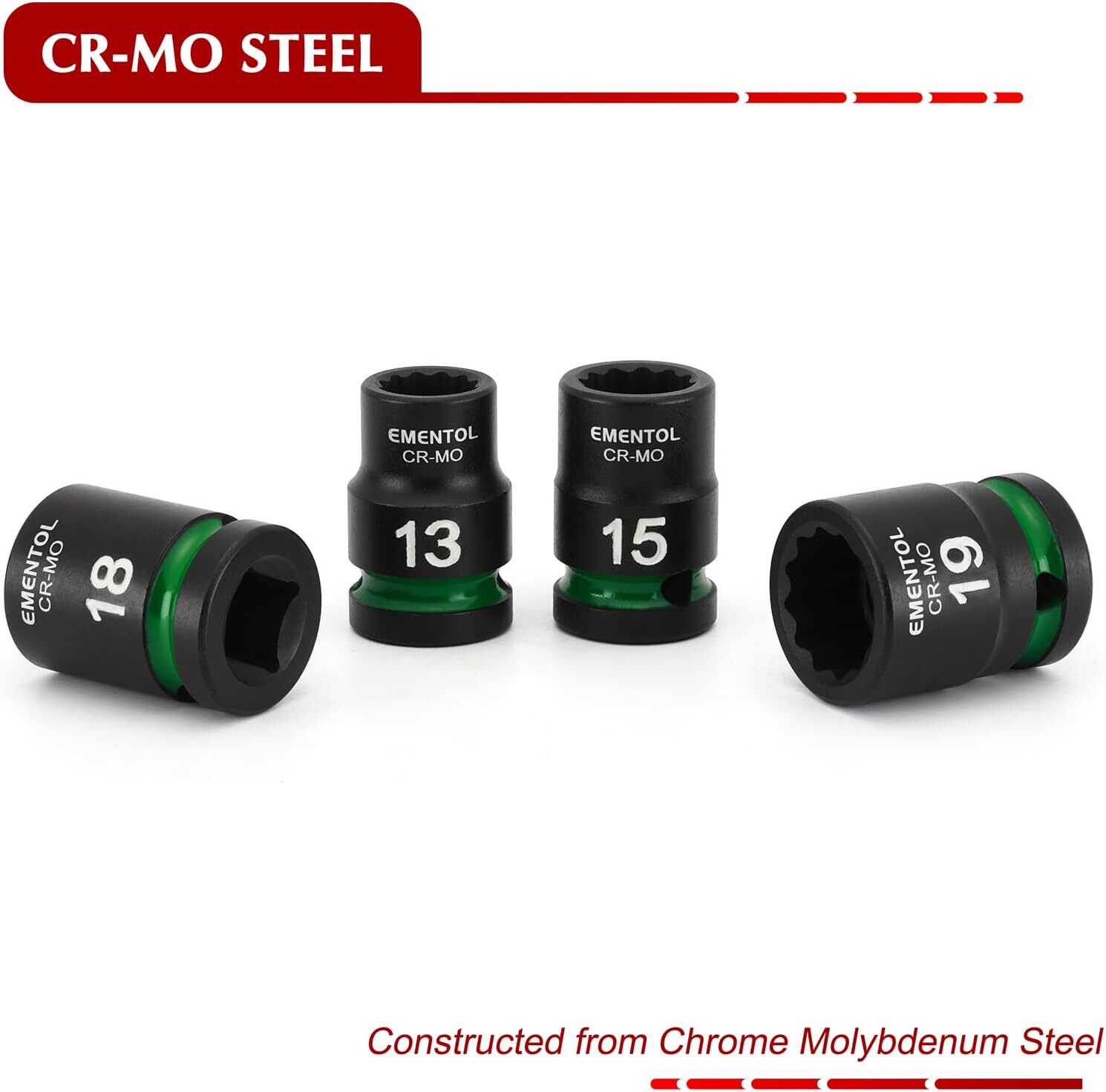 26 PCS 1/2″ Drive Standard Impact Socket Set 12 Point Metric 10mm-36mm CR-MO
