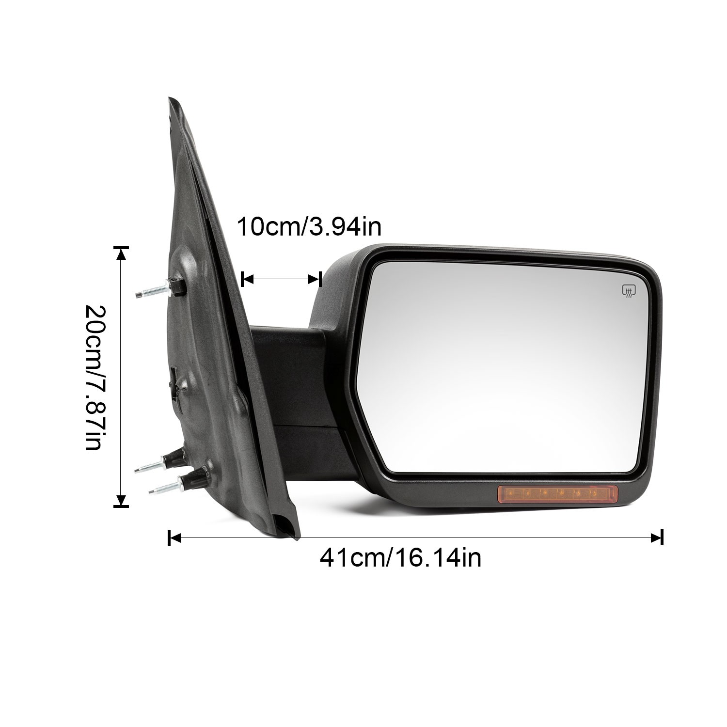 CHUSYYRAY Right Power Mirror w/ Manual Fold Signal Light for Ford F150 2007-2014