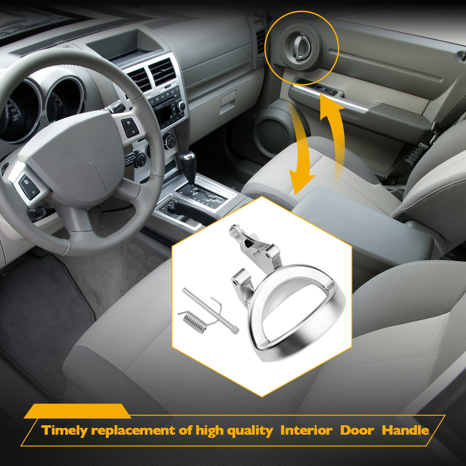 Interior Inside Door Handle Front / Rear Left Right Set For 2007-11 Dodge Nitro