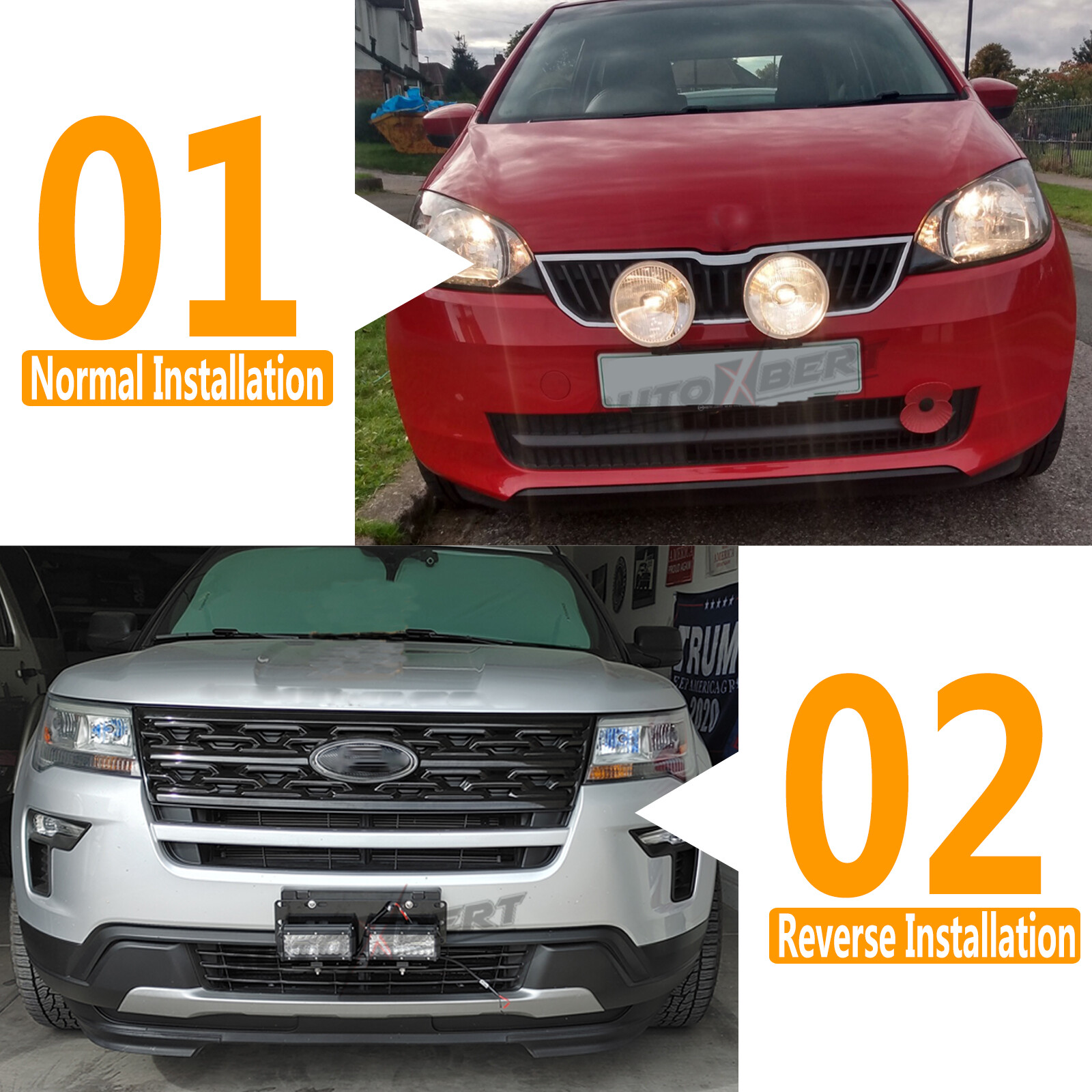 Car License Plate Bracket Light Bar Work LED Lights Front Bumper Holder Mount