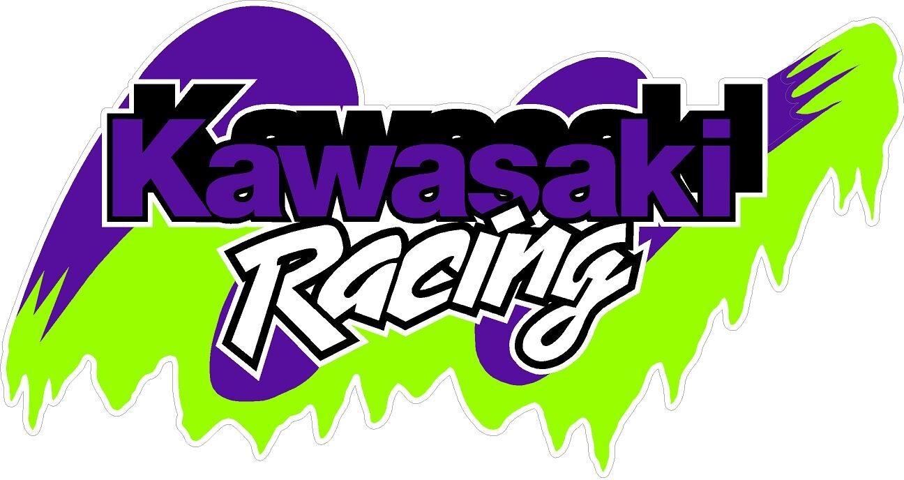 #1029 (1) 4″ Kawasaki Racing Team Outline Decal Sticker LAMINATED