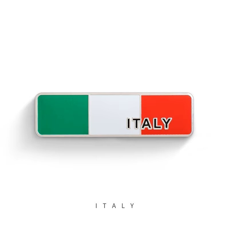 ITALIA ITALY ITALIAN Flag 3D Metal Aluminum Emblem Decal Sticker Badge