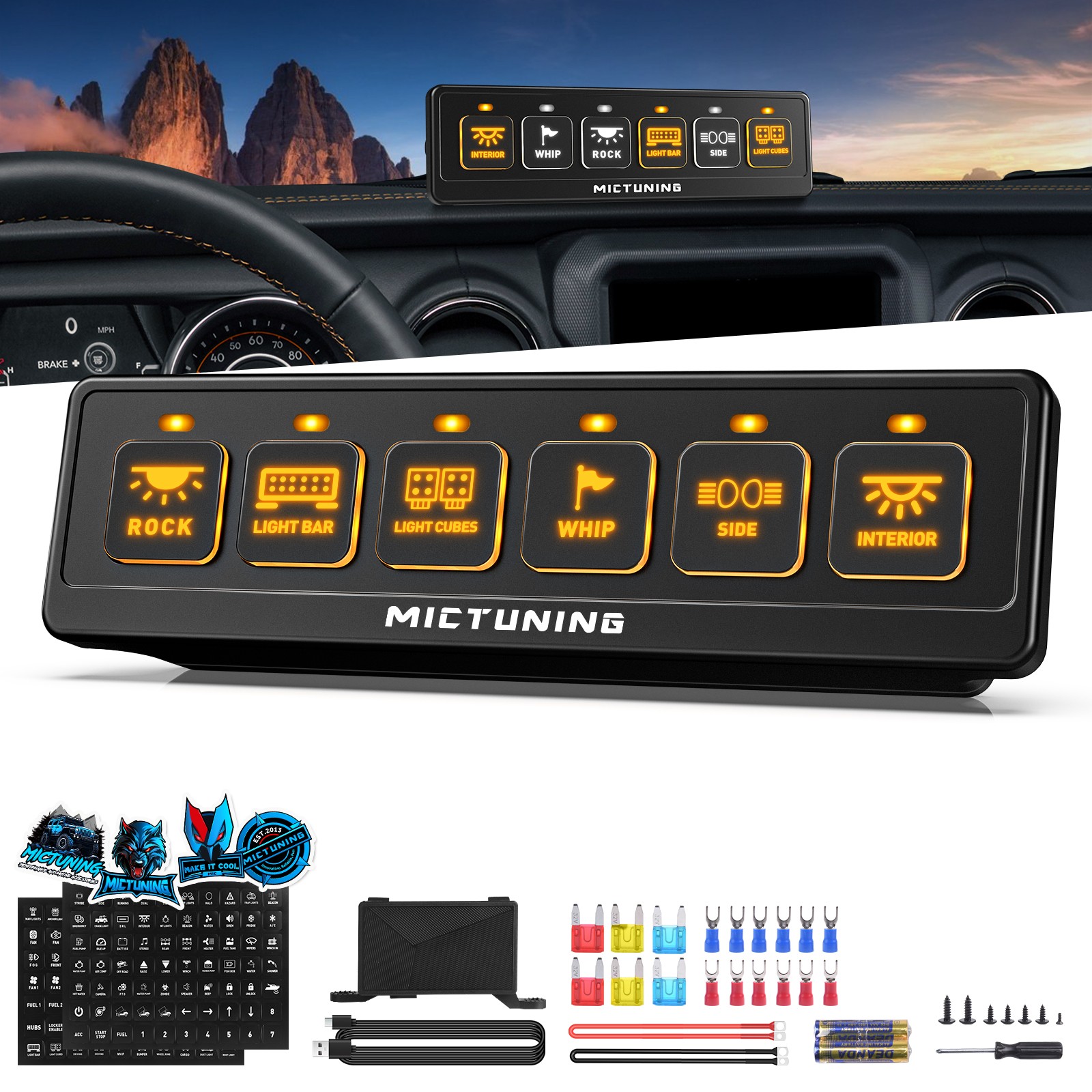 6 Gang Wireless Switch Panel LED Circuit Relay Control System Box 12/24V Circuit