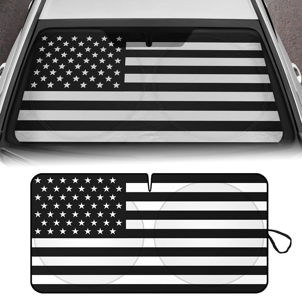 Car Windshield Sun Shade Visor UV Rays Block Cover US Flag For Ford Accessories