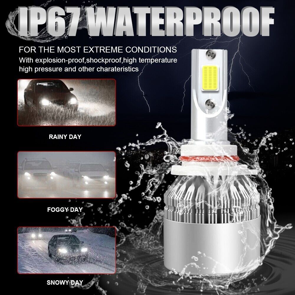 C6 9005 LED Headlight Bulb Conversion Kit High Beam White Super Bright 6000K