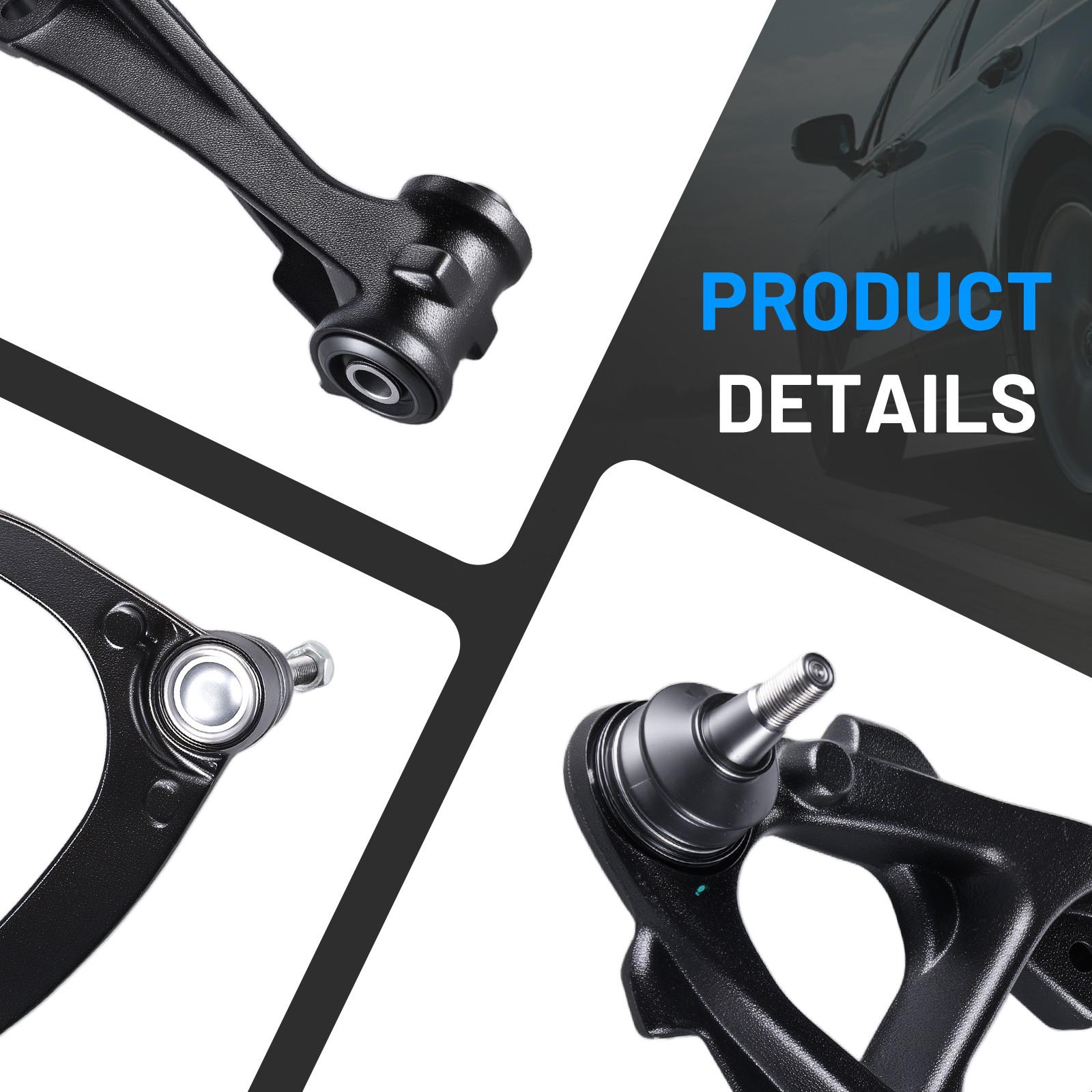 Front Upper Lower Control Arms Kit For 2007-2014 Chevy Tahoe Suburban GMC Sierra