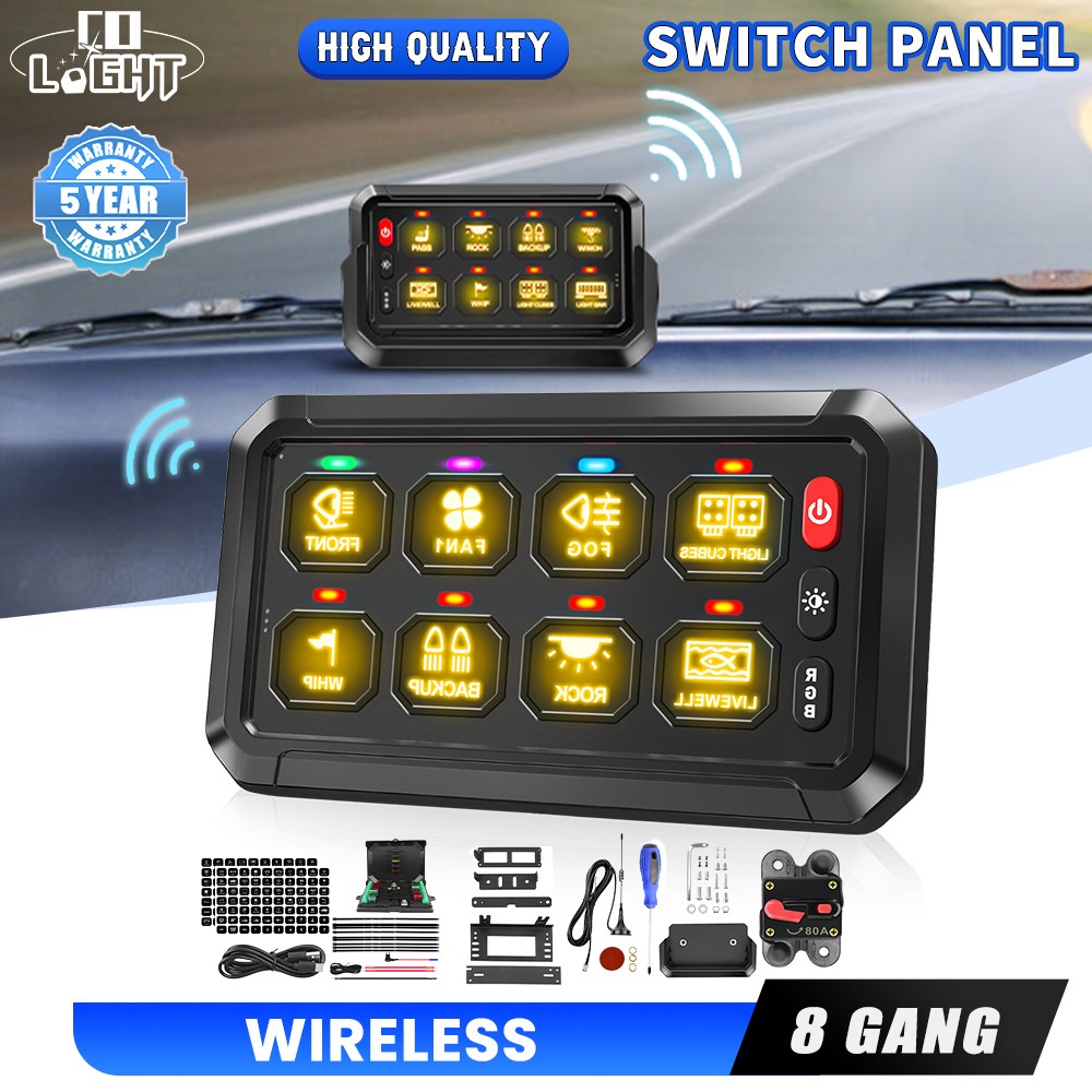 AR-800 Multifunction 8 Gang RGB Switch Panel bluetooth APP Controller For SUV
