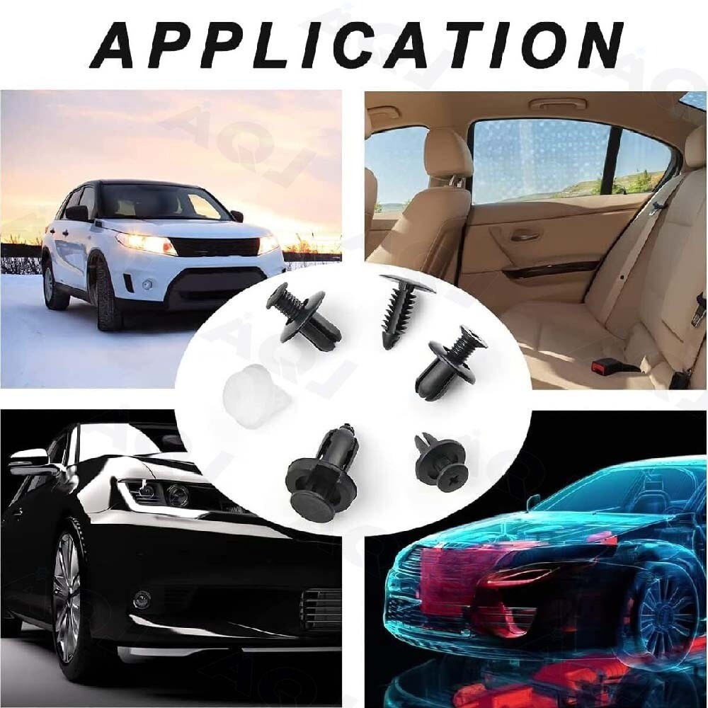 100PCS Car Retainer Auto Fasteners Push Trim Plastic Clips Pin Rivet Bumper Kit