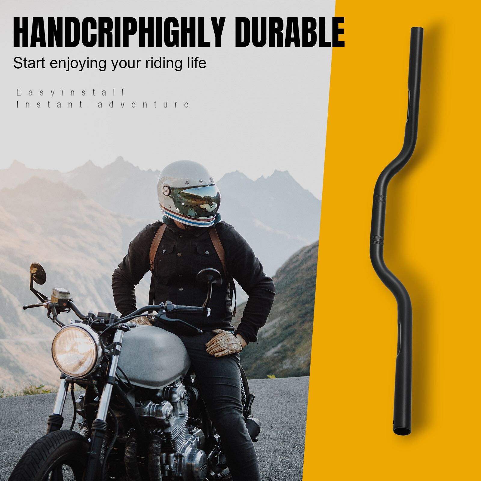 Motorcycle Handlebar Handle Bars 7/8″ 22mm Black For Kawasaki Z1000 Z750