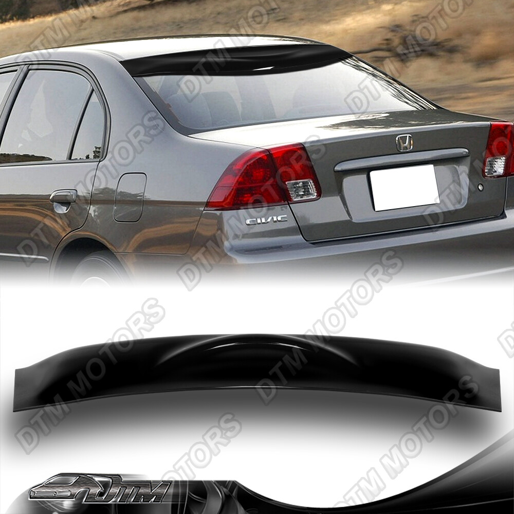JDM Rear Roof ABS Window Deflector Spoiler Visor For 01-05 Honda Civic Sedan 4DR