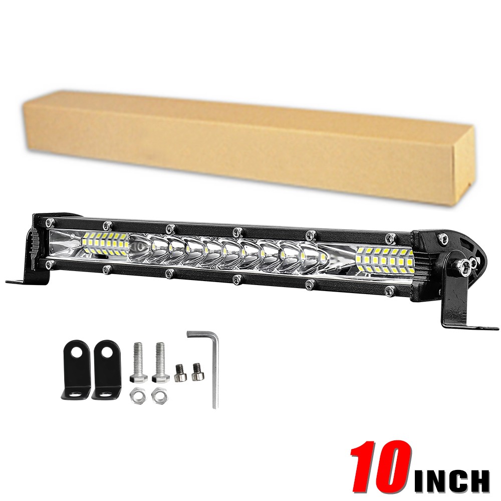Ultra-thin 1200W 10inch Led Light Bar Flood Spot Combo Offroad Truck UTV SUV 12″