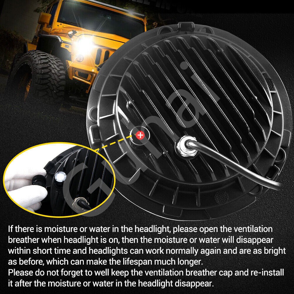 7inch LED Headlights + Tail Lights Set Combo 4X For Jeep Wrangler TJ 1997-2006