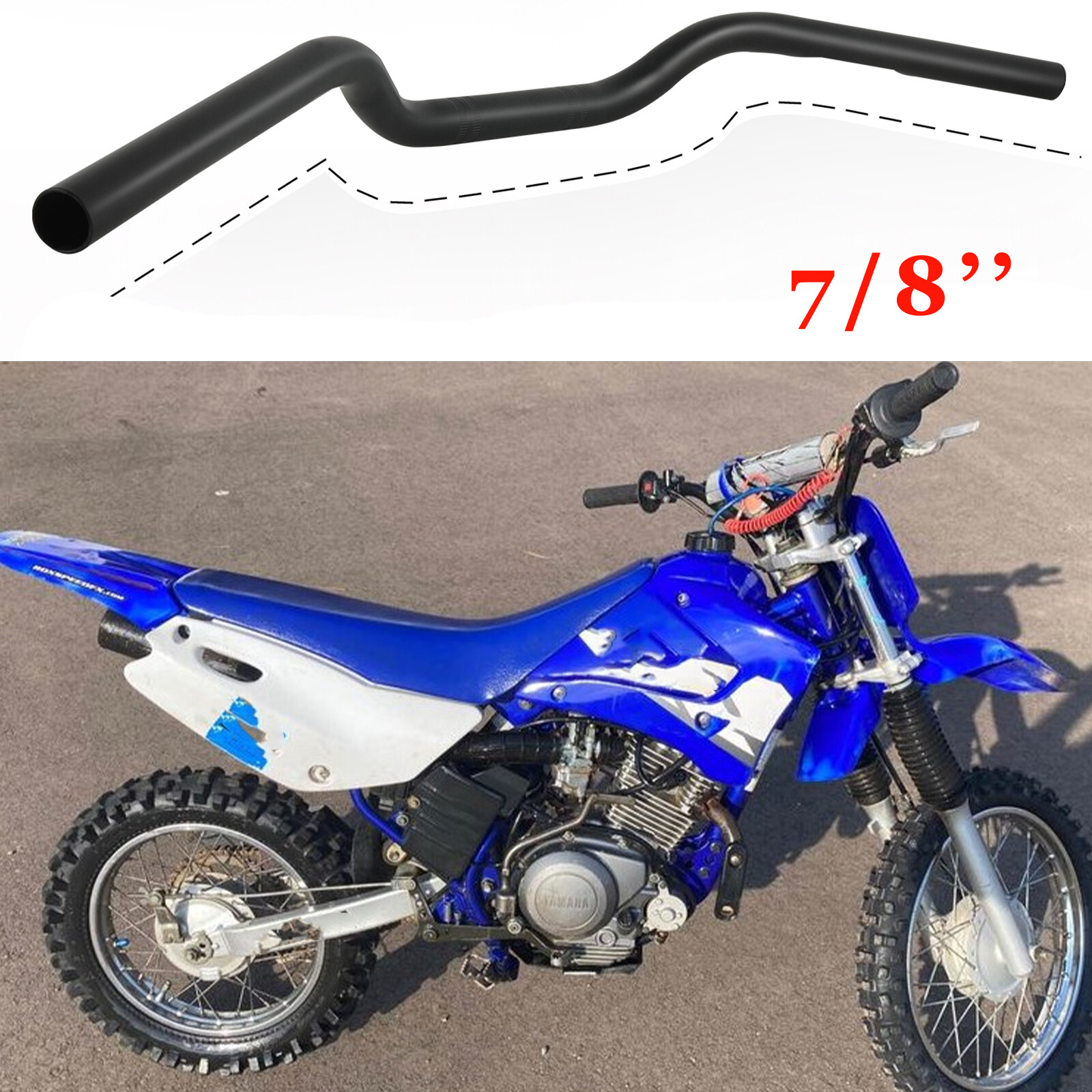 7/8″ 22mm Motorcycle Handlebar Tracker Bar Black For Yamaha TTR125 TTR230 TTR250