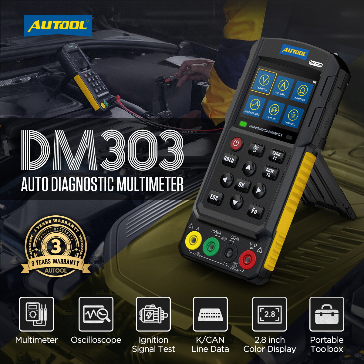 Auto Diagnostic Multimeter Oscillometric AC/DC Voltage Current Circuit Tester