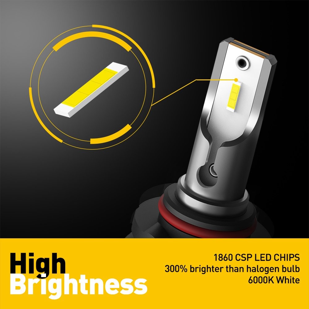 9005 Side 2 LED Kit Headlight Low Beam Bulbs Super Bright 6000K White 360000LM H