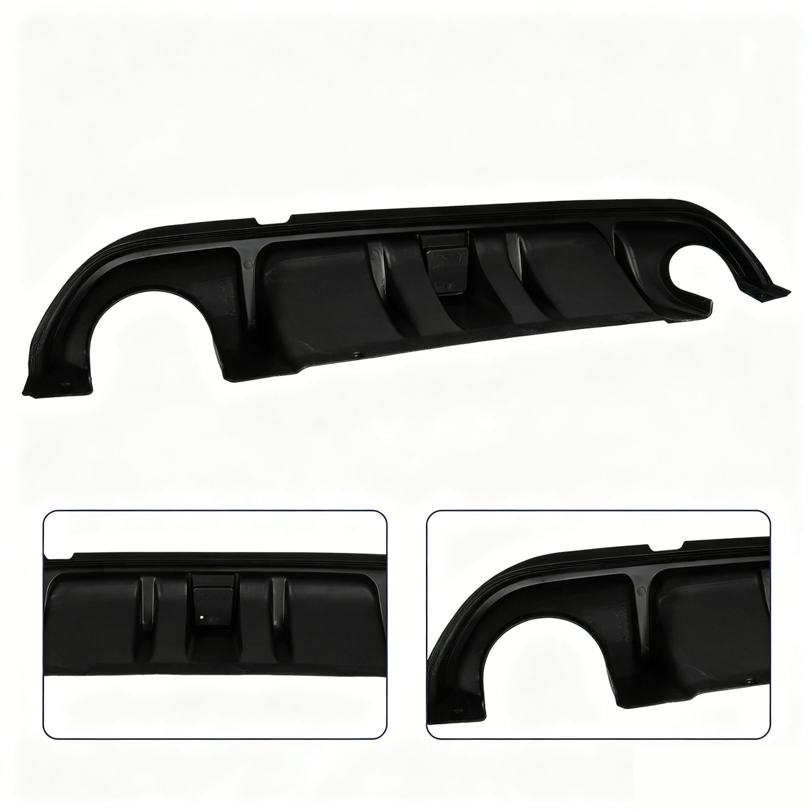 Rear Bumper Diffuser & Spoiler Wing Carbon Fiber Look Fit 2014-2017 Infiniti Q50
