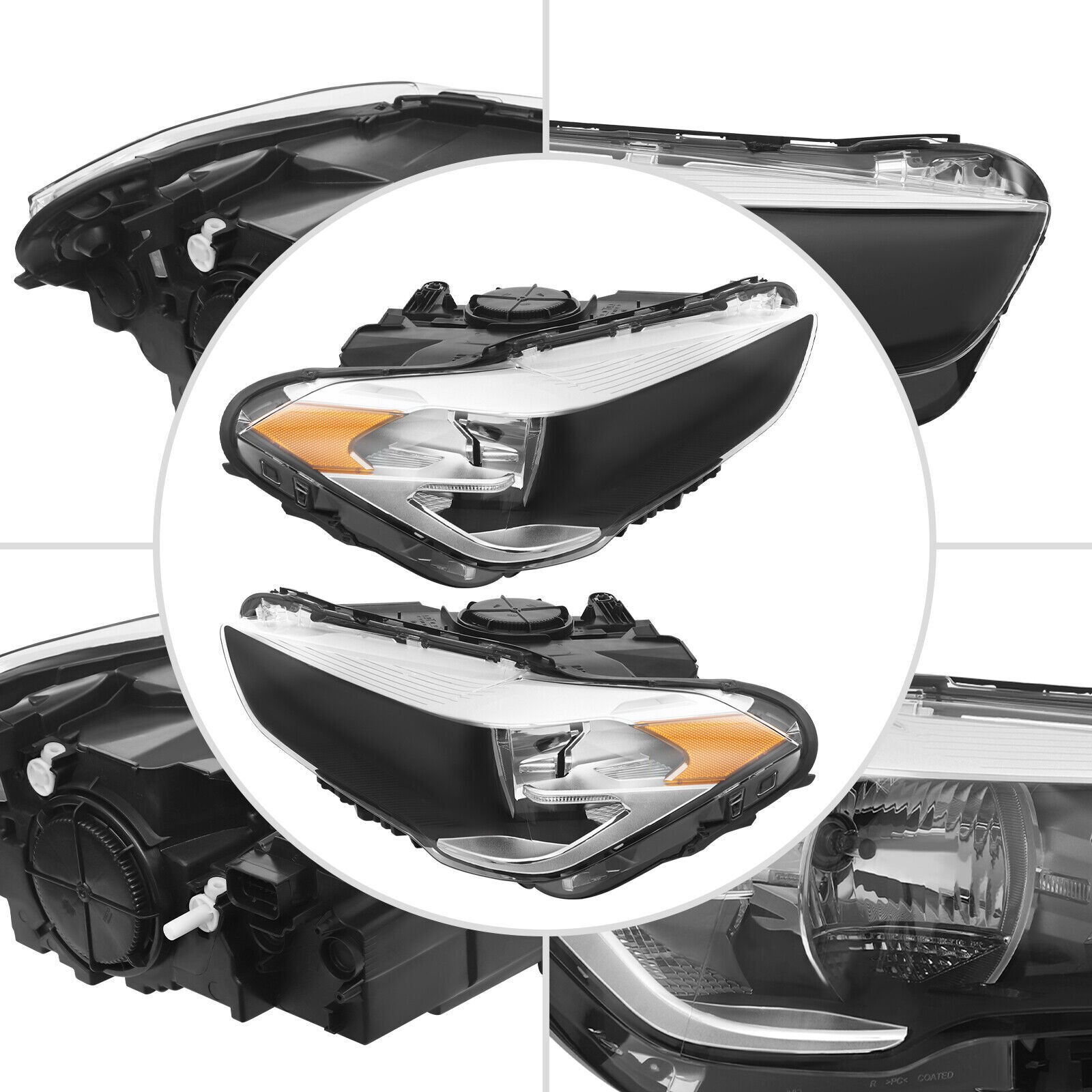 For 16-22 BMW X1 Halogen Headlight Models Only Pair Left & Right Side Headlights