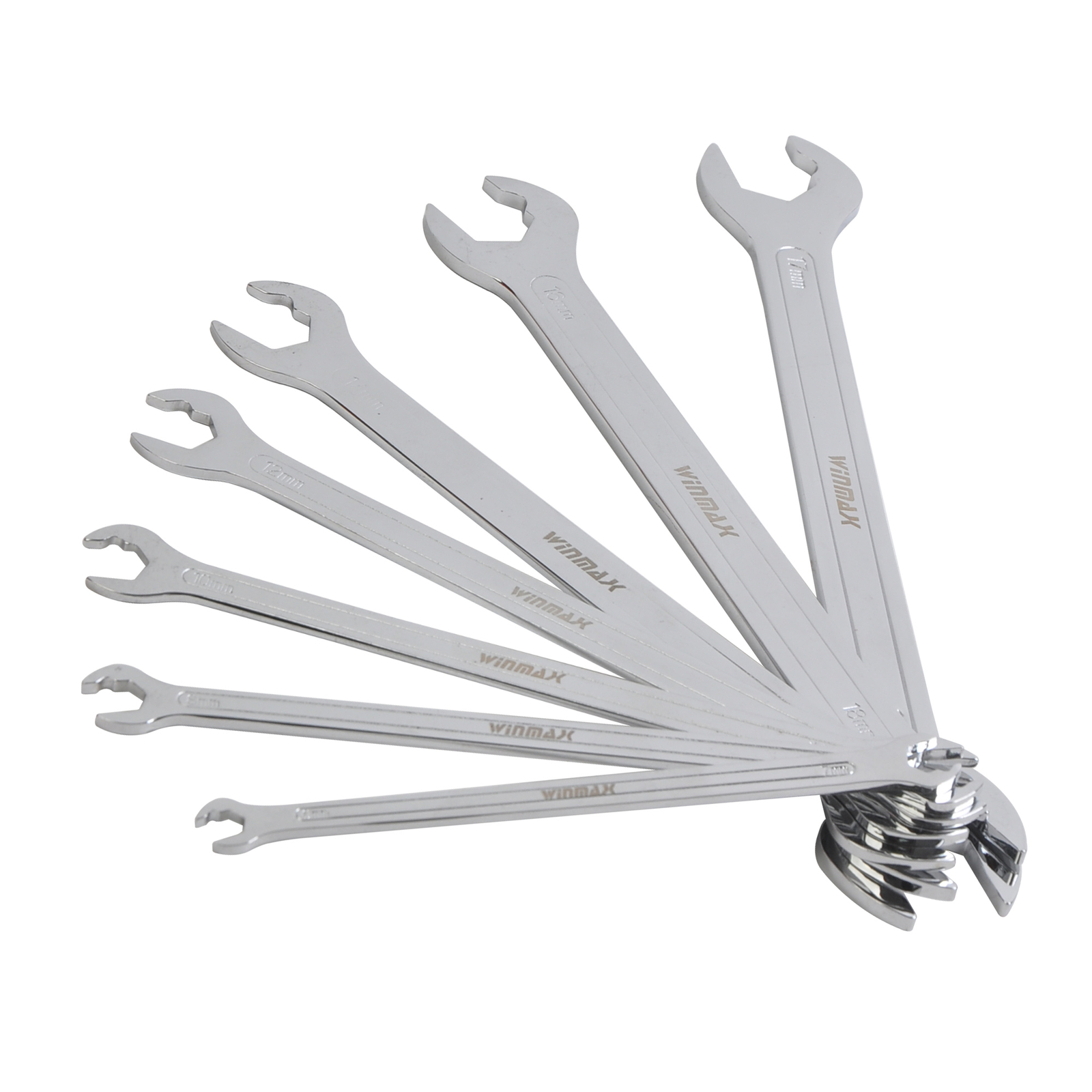 7pc Double Open End Wrench Set Flat Spanner Wrench Metric Ratcheting Combination