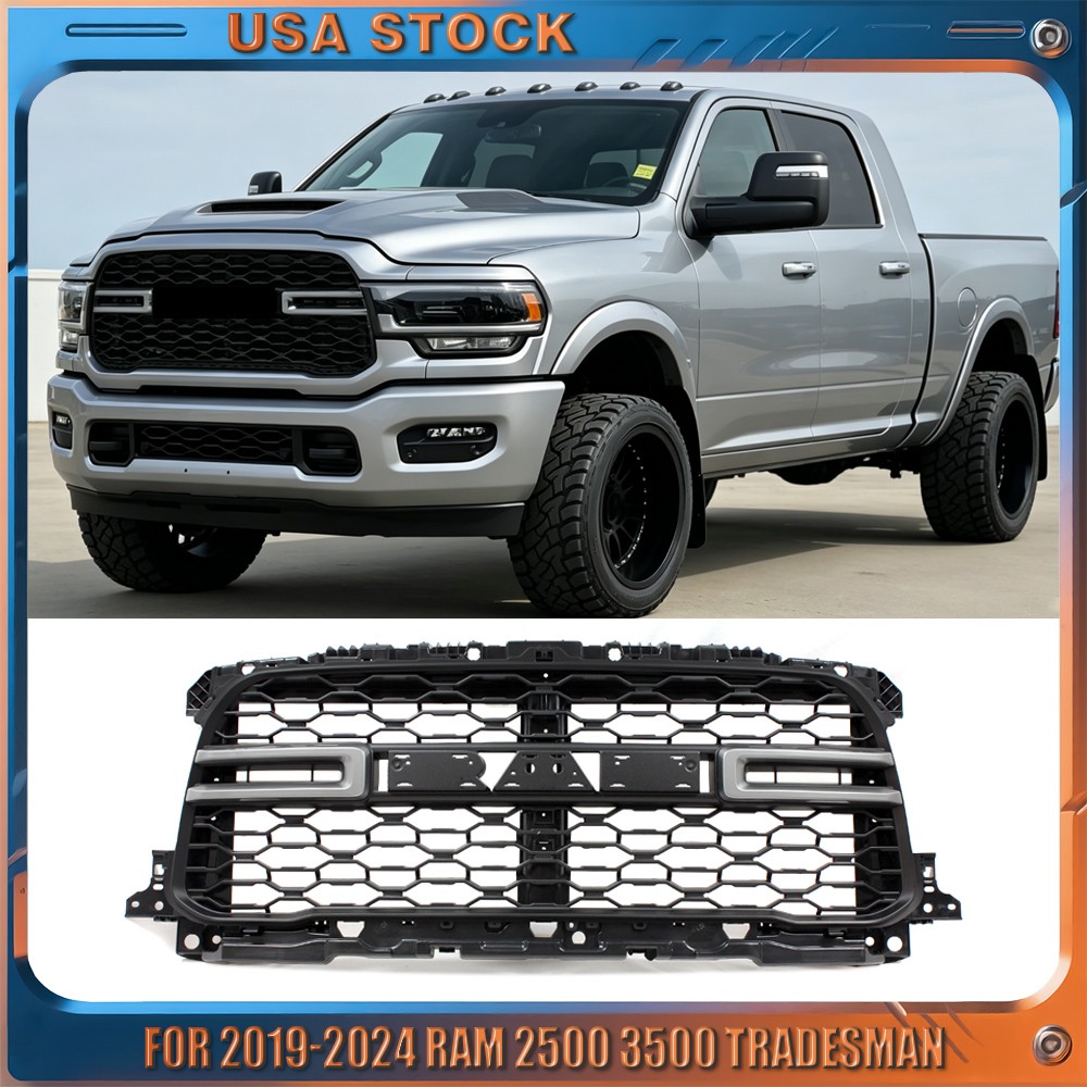 For 2019-2024 RAM 2500 3500 Laramie Tradesman Billet Silver Front Bumper Grille